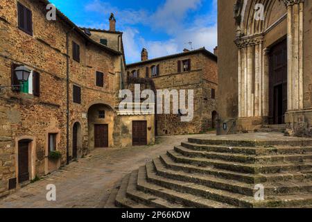 Monticchiello, Pienza, Val d'Orcia, Toscane, Italie Banque D'Images