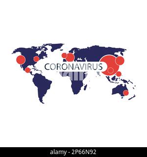 Regardez le coronavirus se propager dans le monde, l'infection déplaçant Westward de l'Asie - concept de conception Illustration de Vecteur