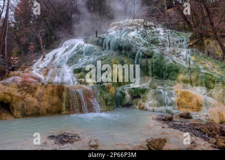 Bagno San Filippo, Val d'Orcia, Toscane, Italie Banque D'Images