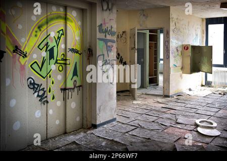 La Suisse, le Canton du Tessin, Medoscio, ancien sanatorium Banque D'Images