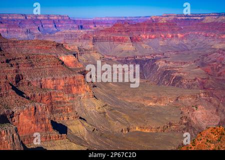 Vue panoramique sur le Grand Canyon depuis Ooh aah point sur South Kaibab Trail, parc national du Grand Canyon, UNESCO, Arizona, États-Unis Banque D'Images