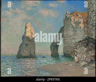 Claude Monet, les falaises d'Étretat, 1885, huile sur toile. Banque D'Images