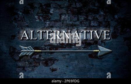 Signposts avec la voie directe à l'alternative Banque D'Images