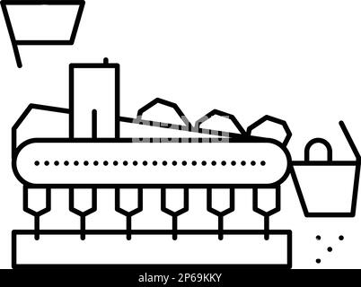 illustration vectorielle de l'icône de la chaîne de production d'acier de l'usine de frittage Illustration de Vecteur