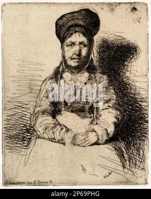 James McNeill Whistler, la Régameuse, 1858, gravure sur papier. Banque D'Images