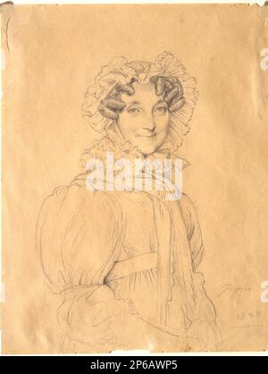 D'après Jean-Auguste-Dominique Ingres, Portrait de Mme. Hinard, 1828 ans, crayon sur papier. Banque D'Images