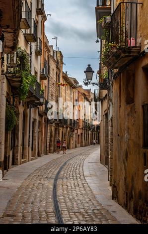 Rues de la ville historique de Montblanc, Tarragone, Catalogne, Espagne Banque D'Images