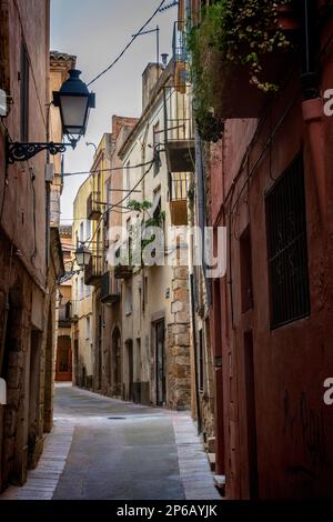 Rues de la ville historique de Montblanc, Tarragone, Catalogne, Espagne Banque D'Images