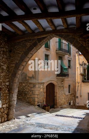 Rues de Barbera de la Conca, Conca de Barbera, Tarragone, Catalogne, Espagne Banque D'Images