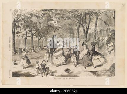 Après Winslow Homer, The Boston Common, 22 mai 1858, gravure de bois sur papier journal. Banque D'Images