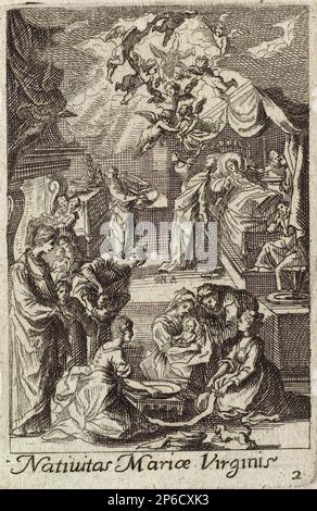 Après Jacques Callot, Nativité de la Sainte Vierge, gravure sur papier couchée. Banque D'Images