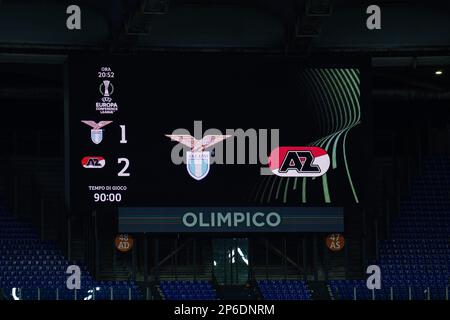 ROME - le tableau de bord lors du match de ligue de 16 de la Conférence de l'UEFA entre SS Lazio et AZ Alkmaar au Stadio Olimpico sur 7 mars 2023 à Rome, Italie. ANP ED VAN DE POL Banque D'Images