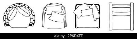 Concept ou ensemble conceptuel ou collection de fauteuils de différentes perspectives isolés sur blanc. 3d illustration comme métahor pour l'architecture et Banque D'Images