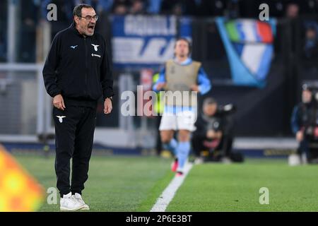 07-03-2023: Sport: Lazio vs AZ ROME, ITALIE - MARS 7: Entraîneur-chef Maurizio Sarri (SS Lazio) pendant le match SS Lazio vs AZ Alkmaar UEFA Europa Confer Banque D'Images