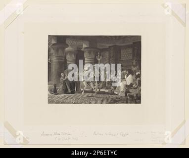 Inconnu, scène de cour égyptienne, 19th siècle, gravure en acier sur papier. Banque D'Images