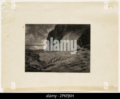 Henry Wolf, Resonding Sea, gravure de bois sur papier. Banque D'Images