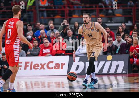 Athènes, Lombardie, Grèce. 7th mars 2023. 13 TOMAS SATORANSKY du FC Barcelone lors de l'Euroligue, Round 27, match entre Olympiacos Pirée et FC Barcelone au Stade de la paix et de l'amitié sur 7 mars 2023, à Athènes, Grèce. (Credit image: © Stefanos Kyriazis/ZUMA Press Wire) USAGE ÉDITORIAL SEULEMENT! Non destiné À un usage commercial ! Banque D'Images