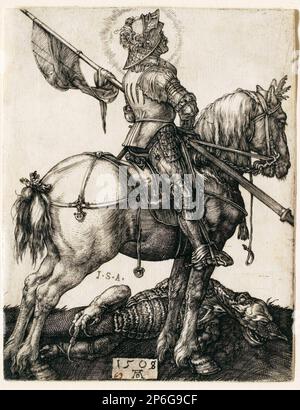 Albrecht Dürer, Saint George à cheval, 1505–08, gravure sur papier. Banque D'Images