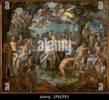 Joachim Anthonisz Wtewael, le mariage de Peleus et Thetis, 1612, huile sur cuivre. Banque D'Images