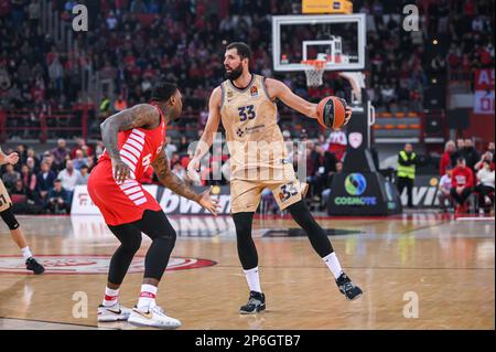 Athènes, Lombardie, Grèce. 7th mars 2023. 33 NIKOLA MIROTIC du FC Barcelone lors de l'Euroligue, Round 27, match entre Olympiacos Pirée et FC Barcelone au stade de la paix et de l'amitié de 7 mars 2023, à Athènes, Grèce. (Credit image: © Stefanos Kyriazis/ZUMA Press Wire) USAGE ÉDITORIAL SEULEMENT! Non destiné À un usage commercial ! Banque D'Images