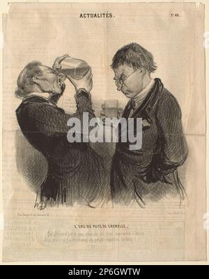 Honoré Daumier, eau du puits de Grenelle, 21 mars 1841, lithographie sur papier. Banque D'Images