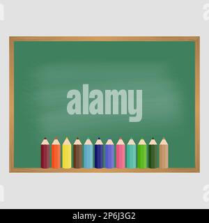 Tableau noir de l'école avec cadre en bois. Illustration vectorielle Illustration de Vecteur