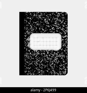 Classeur noir, bloc-notes isolé sur fond blanc. Illustration vectorielle Illustration de Vecteur