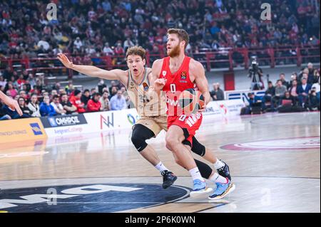 Athènes, Lombardie, Grèce. 7th mars 2023. 0 THOMAS WALKUP de l'Olympiacos Pirée lors de l'Euroligue, Round 27, match entre l'Olympiacos Pirée et le FC Barcelone au stade de la paix et de l'amitié de 7 mars 2023, à Athènes, Grèce. (Credit image: © Stefanos Kyriazis/ZUMA Press Wire) USAGE ÉDITORIAL SEULEMENT! Non destiné À un usage commercial ! Banque D'Images