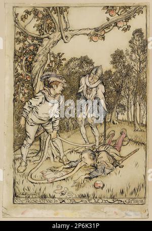 Arthur Rackham, illustration de « l'arbre du nez » de Little Brother & Little Sister et autres Tales par The Brothers Grimm, c. 1917, plume et encre et aquarelle sur papier. Banque D'Images
