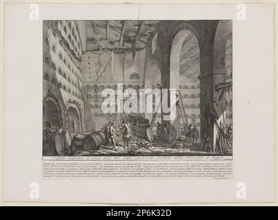 Giovanni Battista Piranesi, vue intérieure de trois chambres de tombes que l'on pensait appartenir à la famille d'Auguste, 1756-1757, gravure. Banque D'Images