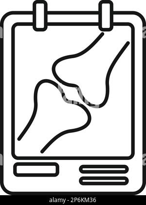 Vecteur de contour de l'icône d'image de radiographie osseuse. Douleur médicale. Traitement par un médecin Illustration de Vecteur