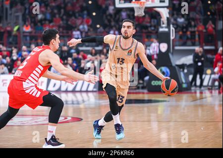 Athènes, Lombardie, Grèce. 7th mars 2023. 13 TOMAS SATORANSKY du FC Barcelone lors de l'Euroligue, Round 27, match entre Olympiacos Pirée et FC Barcelone au Stade de la paix et de l'amitié sur 7 mars 2023, à Athènes, Grèce. (Credit image: © Stefanos Kyriazis/ZUMA Press Wire) USAGE ÉDITORIAL SEULEMENT! Non destiné À un usage commercial ! Banque D'Images