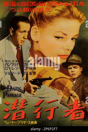 1947 : le FILM NOIR passage SOMBRE par Delmer Daves , avec Humphrey Bogart , Lauren Bacall , d'un roman de David Goodis . Affiche publicitaire du Japon - FILM - CINÉMA - affiche pubbliciario - affiche - publicité - locandina - DIVA - DIVINA - DIVINE - VAMP - FEMME FATALE - --- Archivio GBB Banque D'Images