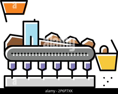 illustration vectorielle d'icône de couleur de production d'acier de l'usine de frittage Illustration de Vecteur