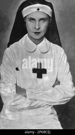1939 c., ITALIE : la future reine MARIA José di SAVOIA ( princesse de Belgique Brabant , 1906 - 2001 ) , épouse du dernier roi italien Umberto II . Photo de Ghitta Castell . - CASA SAVOIA - ITALIA - REALI - BRABANTE - BELGIO - NOBILTÀ ITALIANA - SAVOY - NOBLESSE - ROYALTIES - HISTOIRE - FOTO STORICHE - INFERMIERA - INFORMEER - INFIO - ARCHIVIO GBB Banque D'Images