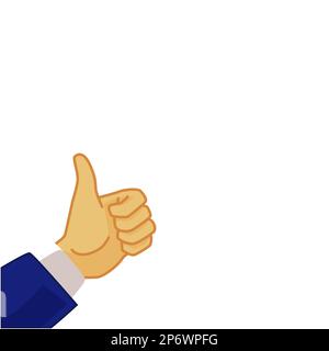 Deux mains tenant l'objet. Doigt vers le haut et vers le bas. Poignée de main. Illustration vectorielle principale unique sur fond blanc. Bande dessinée couleur vive pour Illustration de Vecteur