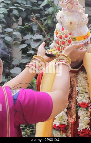 culture et tradition indiennes étonnantes, rituel de mariage bengali indien Banque D'Images