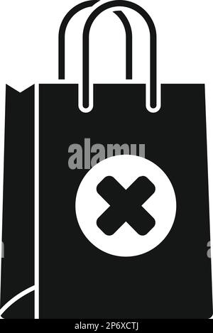 Aucun symbole de sac de magasin vecteur simple. Erreur de paiement. Carte de crédit Illustration de Vecteur