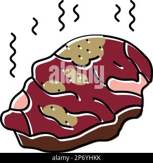 illustration vectorielle de l'icône de couleur des aliments pourris de viande Illustration de Vecteur