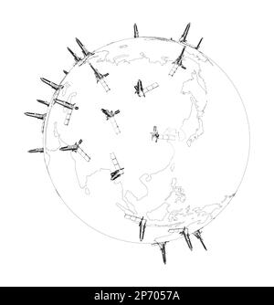 Plates-formes pétrolières sur Terre Banque D'Images