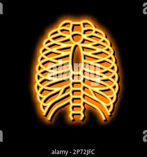 illustration de l'icône de néon d'os de poitrine Illustration de Vecteur