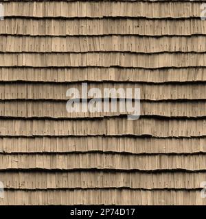 Anciennes tuiles de toit en bois. Texture sans couture du toit Banque D'Images