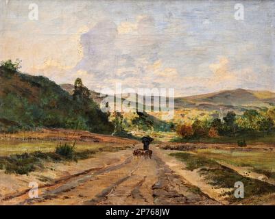 A Lozzolo, ritorno dal pascolo - olio su tela - Vittorio Avondo - 1871 - Piacenza, Galleria Ricci Oddi Banque D'Images