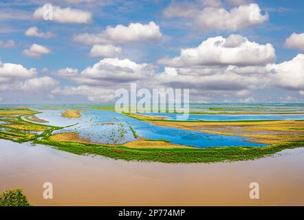 Paysage aérien de la rivière songhua en été Banque D'Images