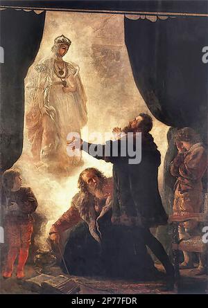 Simmler Józef - Duch Barbary Radziwiłówny - Polska Szkoła - - Simmler Józef - le fantôme de Barbara Radziwill - Ecole polonaise - Banque D'Images