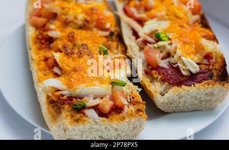 De la pizza Pain français Banque D'Images