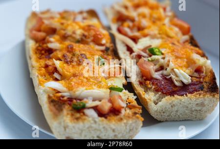 De la pizza Pain français Banque D'Images