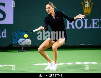Mirjam Bjorklund de Suède lors du premier tour de qualifications de l'Open BNP Paribas 2023, tournoi de tennis WTA 1000 sur 6 mars 2023 à Indian Wells, Etats-Unis - photo: Rob Prange/DPPI/LiveMedia Banque D'Images