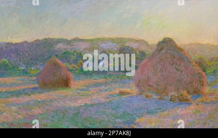 Des tas de blé, fin de l'été, Claude Monet, 1890-1891, Art Institute of Chicago, Chicago, Illinois, USA, Amérique du Nord, Banque D'Images