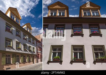 Bâtiment résidentiel et commercial historique, entièrement rénové par les amis de la vieille ville de Nuremberg, Pfeifergasse 6, Nuremberg, Middle Banque D'Images